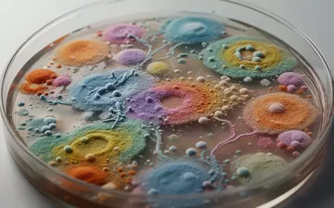 Nahaufnahme einer mikroskopischen Bakterienkultur in einer Laborschale, die die Vielfalt biologischer Mikroorganismen zeigt. - Foto: über boerse-global.de