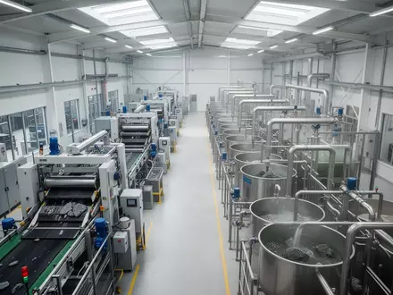 Moderne Industrieanlage für das Recycling von Seltenen Erden mit technischer Ausrüstung und hellen Produktionshallen. - Foto: über boerse-global.de