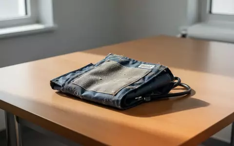 Ein medizinisches Blutdruckmanschetten-Set auf einem schlichten Holztisch in einem hellen, ruhigen Behandlungsraum. - Foto: über boerse-global.de