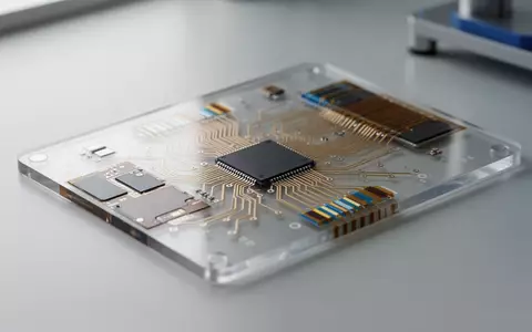 Nahaufnahme von flexibler, gedruckter Elektronik auf einer transparenten Folie in einem Laborumfeld. - Foto: über boerse-global.de