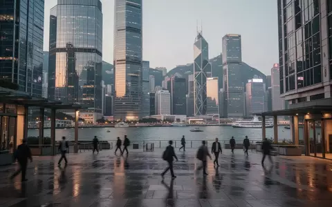 Blick auf das Finanzviertel von Hongkong bei Dämmerung mit modernen Wolkenkratzern und Fußgängern in einer neutralen Atmosphäre. - Foto: über boerse-global.de