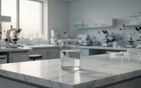 Ein minimalistischer, heller medizinischer Laborraum mit einem Glasbecher auf einer weißen Oberfläche. - Foto: über boerse-global.de