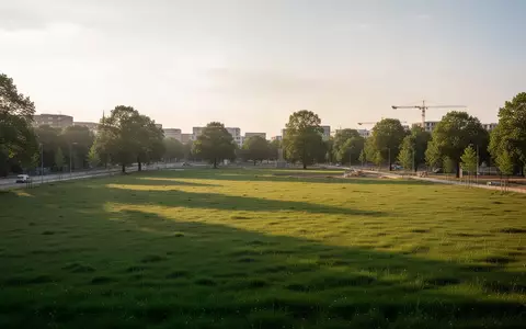 Eine weitläufige, unbebaute Grünfläche in Magdeburg, die für ein geplantes Wohnbauprojekt erschlossen werden soll. - Foto: über boerse-global.de