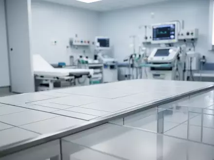 Ein steriler, modern gestalteter medizinischer Untersuchungsraum in einem Krankenhaus mit klinischer Beleuchtung. - Foto: über boerse-global.de
