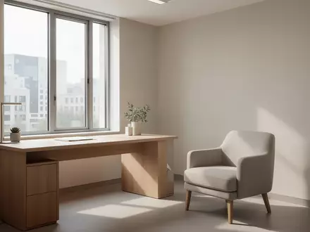 Ein heller, minimalistisch eingerichteter Therapieraum in einer Hochschulambulanz mit Tageslicht und schlichter Einrichtung. - Foto: über boerse-global.de