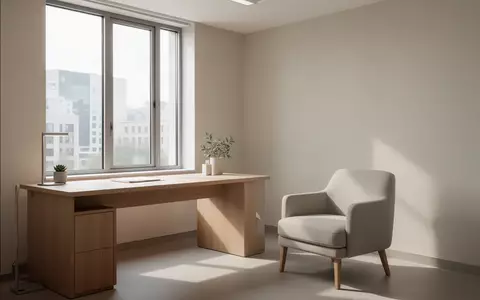 Ein heller, minimalistisch eingerichteter Therapieraum in einer Hochschulambulanz mit Tageslicht und schlichter Einrichtung. - Foto: über boerse-global.de