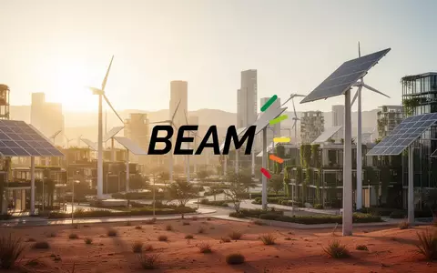 Moderne, nachhaltige Stadtarchitektur mit Solarenergie-Infrastruktur in einer sonnigen Wüstenlandschaft. - Foto: über boerse-global.de