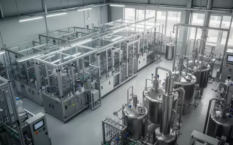 Moderne pharmazeutische Produktionsanlage mit medizinischen Geräten in einer sauberen Laborumgebung. - Foto: über boerse-global.de
