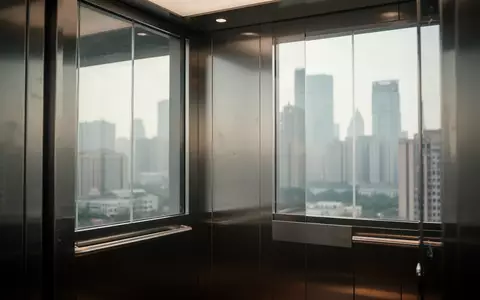 Modernes, hochwertiges Aufzugsinterieur in einem Wolkenkratzer mit Blick auf die Skyline von Guangzhou. - Foto: über boerse-global.de