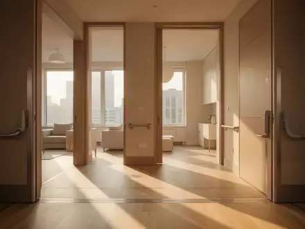 Ein barrierefreier Wohnraum mit bodengleichen Übergängen und hellem, natürlichem Licht in einer modernen Wohnung. - Foto: über boerse-global.de