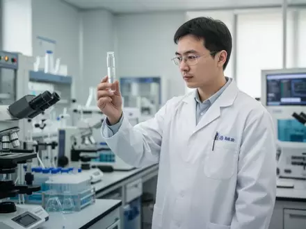 Ein Forscher in einem modernen chinesischen Pharmalabor bei der Untersuchung eines Präparats. - Foto: über boerse-global.de