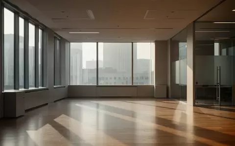 Ein minimalistisches, leeres modernes Verwaltungsbüro mit großen Fenstern und einfallendem Tageslicht. - Foto: über boerse-global.de
