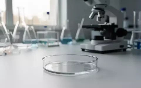 Eine leere Petrischale auf einem sauberen Labortisch in einer sterilen medizinischen Forschungsumgebung. - Foto: über boerse-global.de