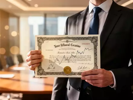 Geschäftsmann in einem modernen Büro hält ein Wertpapier in den Händen, während er über Finanzentscheidungen nachdenkt. - Foto: über boerse-global.de