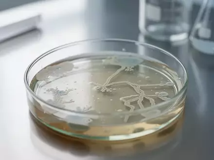 Nahaufnahme einer Petrischale mit Nährboden in einem tiermedizinischen Labor zur Erforschung des Mikrobioms. - Foto: über boerse-global.de
