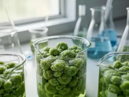 Nahaufnahme von pflanzlichen Kalluskulturen in Laborbechern zur Erforschung geroprotektiver Wirkstoffe. - Foto: über boerse-global.de