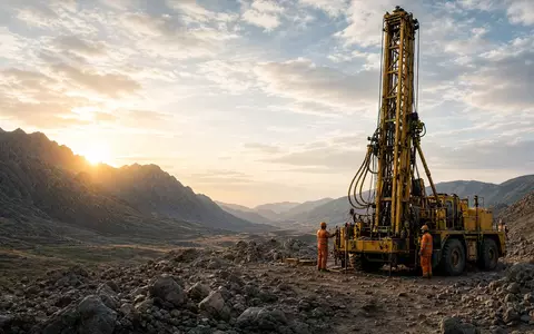 Moderne Bohranlage zur Wasserstoffgewinnung in einer weitläufigen Landschaft bei Tageslicht. - Foto: über boerse-global.de