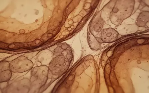 Mikroskopische Aufnahme von biologischem Gewebe mit komplexen Zellstrukturen in Brauntönen. - Foto: über boerse-global.de