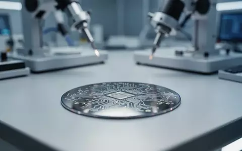 Nahaufnahme einer sauberen Werkbank in einem Elektroniklabor mit Fokus auf einer Silizium-Wafer-Oberfläche. - Foto: über boerse-global.de