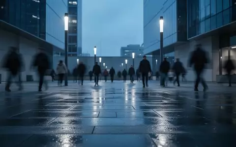 Eine menschenleere, modern gestaltete städtische Umgebung bei Dämmerung, die das Thema digitale Überwachung und Datenschutz im öffentlichen Raum symbolisiert. - Foto: über boerse-global.de