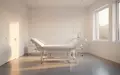 Ein helles, minimalistisches Behandlungszimmer mit einer Untersuchungsliege und einfallendem Tageslicht. - Foto: über boerse-global.de