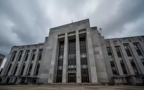 Ein monumentales, graues Regierungsgebäude unter einem bewölkten Himmel als Symbol für politische Auseinandersetzungen. - Foto: über boerse-global.de