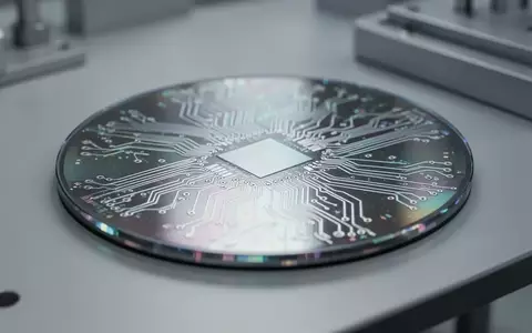 Nahaufnahme eines modernen Silizium-Halbleiter-Wafers auf einem industriellen Labortisch. - Foto: über boerse-global.de