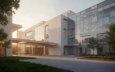 Moderne Architektur eines Krankenhausgebäudes mit hellen Fassadenelementen und Glasfronten in einer ruhigen Umgebung. - Foto: über boerse-global.de