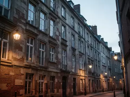 Historische Gebäudefassade in einer engen Wiener Innenstadtgasse bei Dämmerung. - Foto: über boerse-global.de