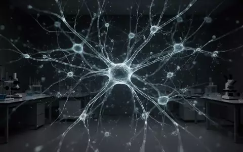 Abstrakte Visualisierung eines komplexen neuronalen Netzwerks mit leuchtenden synaptischen Verbindungen in einem Labor. - Foto: über boerse-global.de