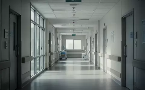 Moderner, heller Krankenhausflur mit minimalistischer Architektur und diffusem Tageslicht. - Foto: über boerse-global.de