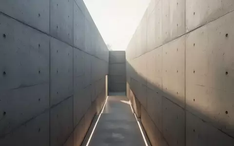Zwei gegenüberstehende, minimalistische Betonwände in einem hell erleuchteten architektonischen Raum. - Foto: über boerse-global.de