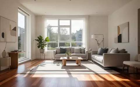 Ein heller, minimalistisch eingerichteter Wohnraum mit Holzboden und einfallendem Tageslicht. - Foto: über boerse-global.de