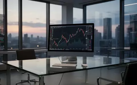 Ein minimalistischer Trading-Arbeitsplatz in einem modernen Bürogebäude während der Dämmerung. - Foto: über boerse-global.de