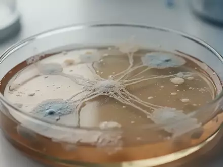 Nahaufnahme einer Petrischale mit mikrobiellen Wachstumsmustern in einer wissenschaftlichen Laborumgebung - Foto: über boerse-global.de