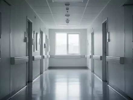 Ein heller, steriler Krankenhausflur mit minimalistischer Architektur und einfallendem Tageslicht. - Foto: über boerse-global.de