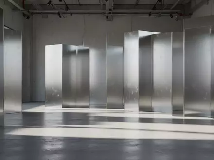 Minimalistischer Raum mit gebürsteten Aluminiumoberflächen und weichem, natürlichem Licht. - Foto: über boerse-global.de