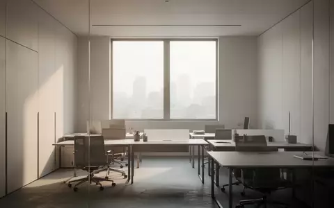 Ein heller, minimalistischer und leerer Büroraum mit modernem Interieur und natürlichem Lichteinfall. - Foto: über boerse-global.de