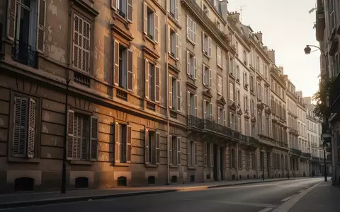 Fassade eines klassischen Wohnhauses in einer städtischen Umgebung bei Sonnenuntergang. - Foto: über boerse-global.de