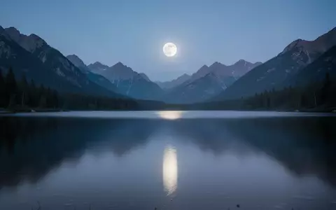 Ein ruhiger Bergsee, der das Licht eines hellen Mondes in der Dämmerung reflektiert. - Foto: über boerse-global.de