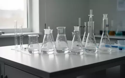Sauberer Laborarbeitsplatz mit Glasgefäßen und wissenschaftlichen Laborgeräten in natürlichem Licht. - Foto: über boerse-global.de