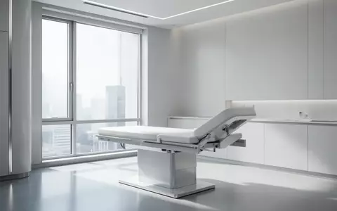 Ein minimalistischer, heller Untersuchungsraum in einer modernen medizinischen Einrichtung mit Tageslichteinfall. - Foto: über boerse-global.de