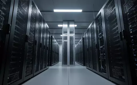 Moderne, minimalistische Server-Infrastruktur in einem klimatisierten Raum mit dunklen Serverschränken. - Foto: über boerse-global.de