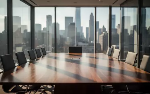 Ein moderner, heller Konferenzraum in einem Bürogebäude mit Blick auf eine Skyline. - Foto: über boerse-global.de