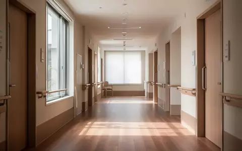 Ein heller, modern gestalteter Flur in einer Pflegeeinrichtung mit warmem Holzboden und natürlichem Lichteinfall. - Foto: über boerse-global.de