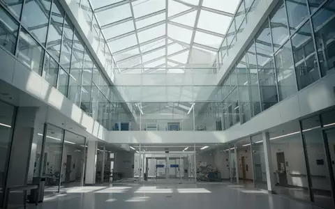 Helles, modernes Glasatrium eines medizinischen Forschungszentrums mit minimalistischer Architektur. - Foto: über boerse-global.de