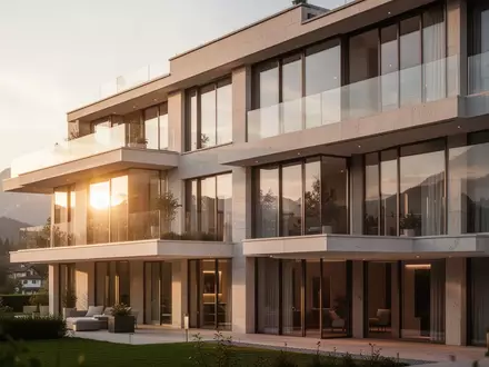 Moderne Schweizer Wohnimmobilie in der Abenddämmerung - Foto: über boerse-global.de