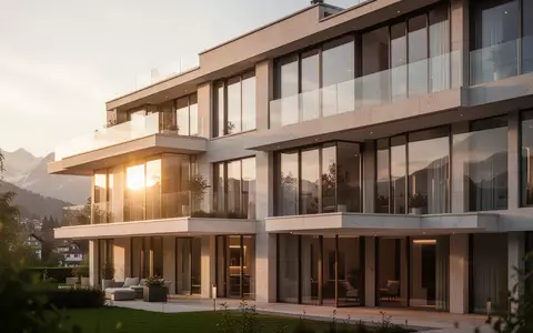 Moderne Schweizer Wohnimmobilie in der Abenddämmerung - Foto: über boerse-global.de