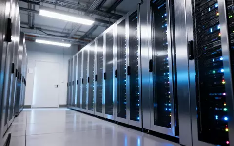 Ein moderner, minimalistischer Serverraum mit schlichter Beleuchtung und metallischen Server-Racks. - Foto: über boerse-global.de