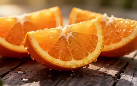 Frische Orangenscheiben auf einem rustikalen Holztisch bei natürlichem Licht. - Foto: über boerse-global.de